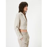 Crop Blazer Ceket Uzun Kollu