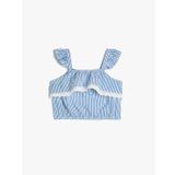 Crop Bluz Askılı Fırfırlı Fisto Detaylı