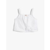 Crop Bluz Askılı Fiyonk Detaylı Pamuklu