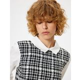 Crop Bluz Gömlek Yaka Tüvit Detaylı Slim Fit