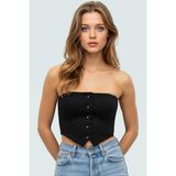 Crop Bluz İnce Askılı Straplez Dokuma Kumaş Bodycon Konforlu Kesim Günlük Kullanım İçin