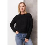 Crop Triko Kazak - Siyah - Standart
