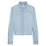 CROPPED LS SHIRT BRIGHTON BLUE Kadın Mavi Kot Gömlek
