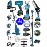 Cros Lombard Bluer L-901 5 Li Bahçe Seti Teleskop+Makas 17 Cm Testere Hava Üfleme Çim Biçme +2 Akülü