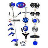 Cros LOMBARD İtalia FUL Set Yan Tipi Benzinli Tırpan + Toprak Eşeleme + Akrobat Çapa Roket Başlık LS 861 11 İn 1