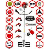 Cros Lombard İtaly Pro 860 Güçlü Performans Benzinli Yan Tipi Tırpan Ot Çim Çalı Biçme Makinası 15 Parça Full Set