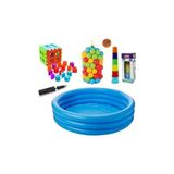 Cross Check Intex Eğitici Bebek Oyuncakları Seti Şişme Havuz 114CM - Top - Bultak - Mini Kule - Pompa - Mavi