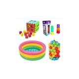Cross Check Intex Eğitici Bebek Oyuncakları Seti Şişme Havuz Top 86 cm Havuz 100 Adet Havuz Topu Bultak ve Mini Kule - Çok Renkli