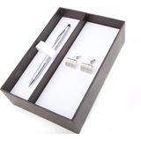 Cross CR011-C3 Kol DUG.+AT82S-14 Saten Krom Tükenmez Kalem - Gri - set - 13.5 cm