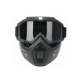 Cross Motosiklet Bisiklet Gözlüğü Açık Kask Maskesi Süngerli Bant Lastikli Jet Maske Siyah Camlı
