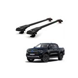 Cross Oto Aksesuarları Ford Ranger Wildtrak 2023-2026 için Ara Atkı , Araç Üstü Portbagaj Taşıma Tavan Barı -Siyah (2 Adet)
