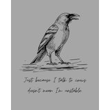 Crow Journal - Gothic Ruled Notebook, Crow Writing Diary, Bird Sketchbook, Halloween Stationery, Dark Arts Planner