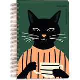 Crow Notebook 2026 A5 Akademik Ajanda 15X21 cm - 107 Ad. Sticker Hediyeli - Lastikli - 12 Aylık - Kedili