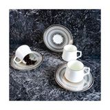 Crown Platin 6 Kişilik Kahve Fincan Takımı 80 ml - Renkli