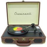 Crown Well Nostaljik Kahverengi Pikap Bluetooth Kulaklı Hoparlör 33-45-78 Lik Taş ve Plastik Plak Çalar