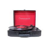 Crownwell Cr Serisi Şarjlı Taşınabilir Çantalı Pikap - Bluetooth Bağlantılı, Dahili Hoparlörlü, 3 Devirli (33/45/78), Vintage Tasarım Plak