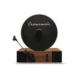 Crownwell Vertical Waltz Dikey Pikap - Dahili Bluetooth Stereo Hoparlörlü Retro Plak Çalar, Manyetik Sabitleyici, Pitch Kontrol, RCA ve Aux Girişli Premium Ceviz Ahşap Gövde