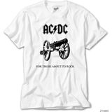 Crows Gate Ac Dc For Those About To Rock Beyaz T-Shirt - XL