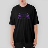 Crows Gate Bmw Violet Car Oversize Siyah Tişört