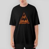 Crows Gate Def Leppard Logo 2 Oversize Siyah Tişört