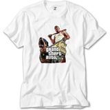 Crows Gate Grand Theft Auto Five Dog And Man Beyaz T-Shirt