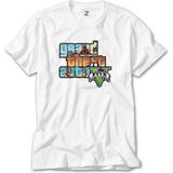 Crows Gate Grand Theft Auto Five Mans Beyaz T-Shirt - 5XL
