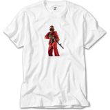 Crows Gate Gta Robber In Red Suit Man Beyaz T-Shirt - XL