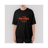 Crows Gate Hard Rock Cafe Neon Oversize Siyah Tişört - XL