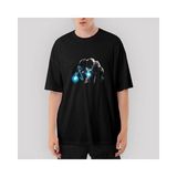 Crows Gate Iron Man Laser Oversize Siyah Tişört