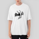 Crows Gate LED Zeppelin Icarus Angel Oversize Beyaz Tişört - M