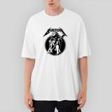 Crows Gate Metallica Cliff Burton Guitar Oversize Beyaz Tişört - XL