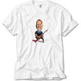 Crows Gate Metallica James Hetfield Cartoon Beyaz Tişört - 2XL