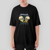Crows Gate Metallica Sad But True Oversize Siyah Tişört
