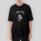 Crows Gate Metallica Skull Oversize Siyah Tişört