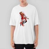 Crows Gate Nba Baller Red Silhouette Oversize Beyaz Tişört - XL
