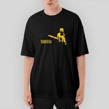 Crows Gate Nirvana Kurt Cobain Oversize Siyah Tişört - L