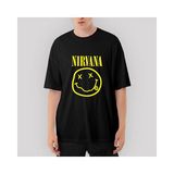 Crows Gate Nirvana Logo Oversize Siyah Tişört - M