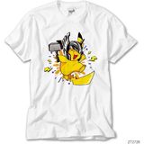 Crows Gate Pikachu Thor Beyaz Tişört - XL