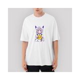 Crows Gate Re Zero Emilia And Pikachu Oversize Beyaz Tişört