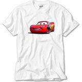 Crows Gate Şimşek Mcqueen Cars Beyaz Tişört - 2XL