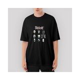 Crows Gate Slipknot Group Face Oversize Siyah Tişört - XL