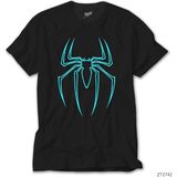Crows Gate Spiderman Blue Logo Siyah T-Shirt