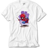 Crows Gate Spiderman Cartoon Beyaz T-Shirt - XL