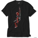 Crows Gate Spiderman Splash Siyah T-Shirt