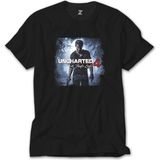 Crows Gate Uncharted 4 Nathan Drake Poster Siyah T-Shirt - 3XL