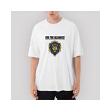 Crows Gate World Of Warcraft Alliance Oversize Beyaz Tişört