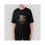 Crows Gate Yoda Baby The Mandalorian Oversize Siyah Tişört