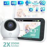 Crow'S Tech Ct-Lcd Ekranlı Gece Görüşlü Bebek Monitörü - Bebek Izleme Kamerası Oda Sıcaklığı Kontrollü Kablosuz - Beyaz
