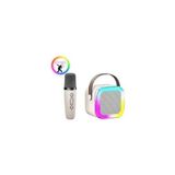 Crow'S Tech Karaoke Hoparlör 5W Tf Kart/usb/tws Özellikli 2inch Bass Mikrofonlu Rgb Işıklı Bluetooth Speaker - Beyaz