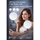 CROW'S TECH Led Işık Çok Amaçlı 3 Işık Modu LED Video Işığı–Telefon Kamera Profesyonel Aydınlatma Selfie Işık